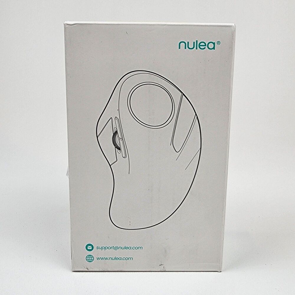 Nulea M505 Wireless Ergonomic Trackball Mouse Bluetooth Rechargeable Red